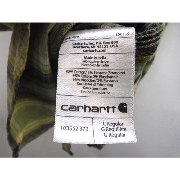 Carhartt Bozeman Shirt Men Size L Rugged Flex Relaxed Fit Pearl Snap Lightweight - Picture 9 of 9
